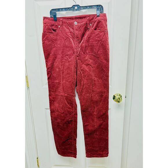Style & Co High Rise Burgundy Red Corduroys, Straight Leg, NWOT, Women's Size 12 - Picture 1 of 5